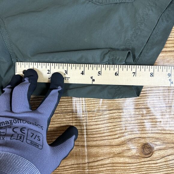 Vintage Eddie Bauer Ebtek Shorts Mens Size Large Green Nylon Belted Lined Hiking - Picture 8 of 12